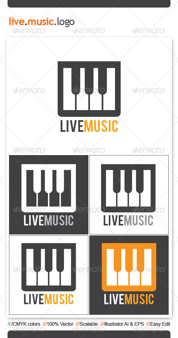 Live Music Logo Template - Vector Abstract