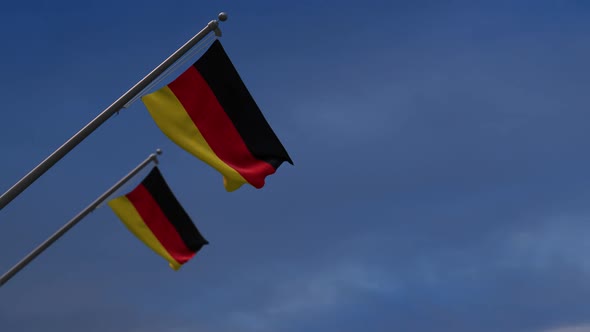 Germany  Flags In The Blue Sky - 2K