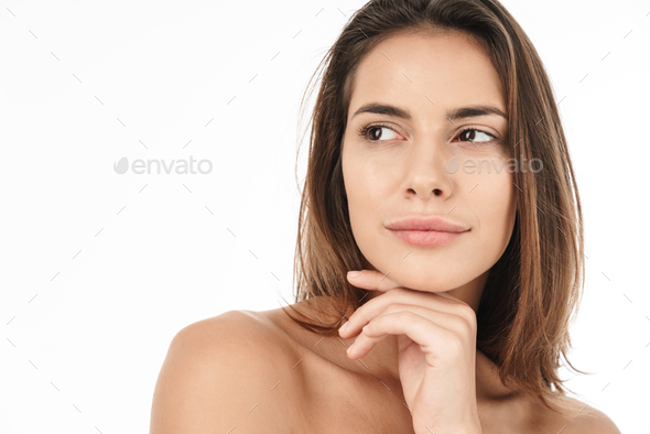 Portrait of a smiling young woman washing dishes Stock Photo by vadymvdrobot