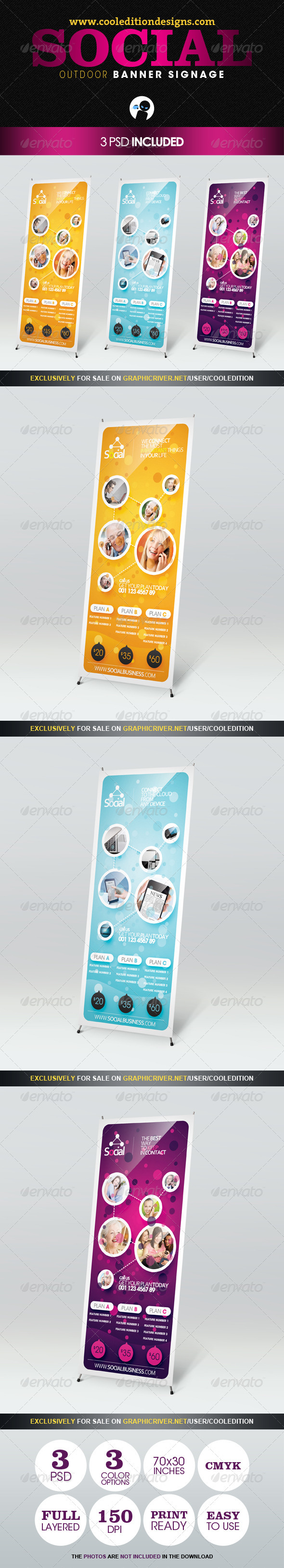 Social - Outdoor Banner Signage - Signage Print Templates