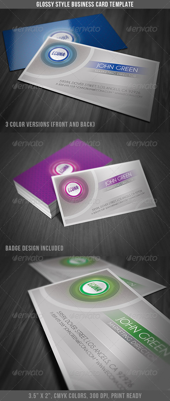 Glossy Style Business Card - Corporate Business Cards