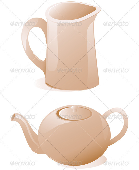Teapot and Milk Jug - Food Objects