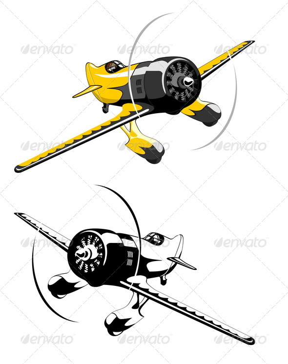Retro Race Airplane - Man-made Objects Objects