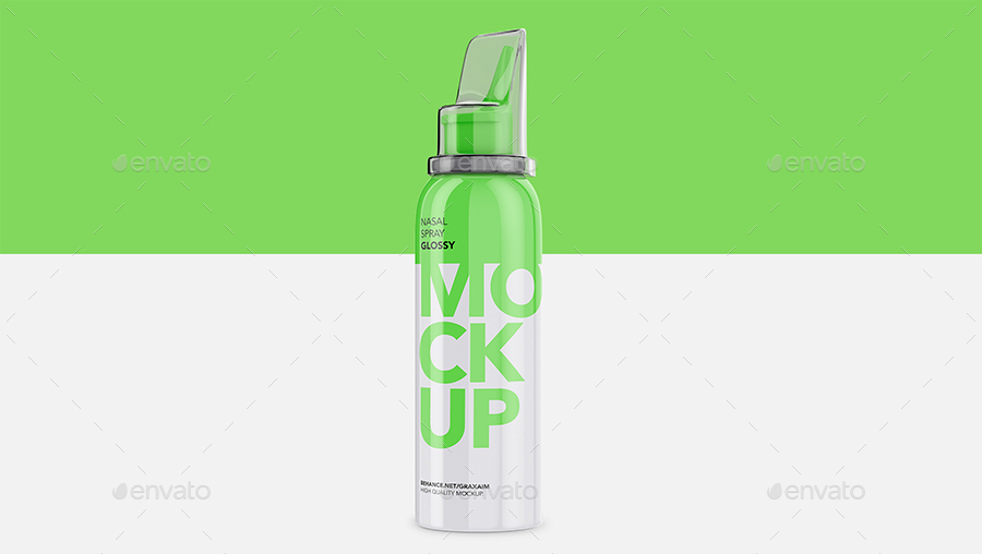 Download Nasal Spray Glossy Bottle - Mockup by Graxaim | GraphicRiver