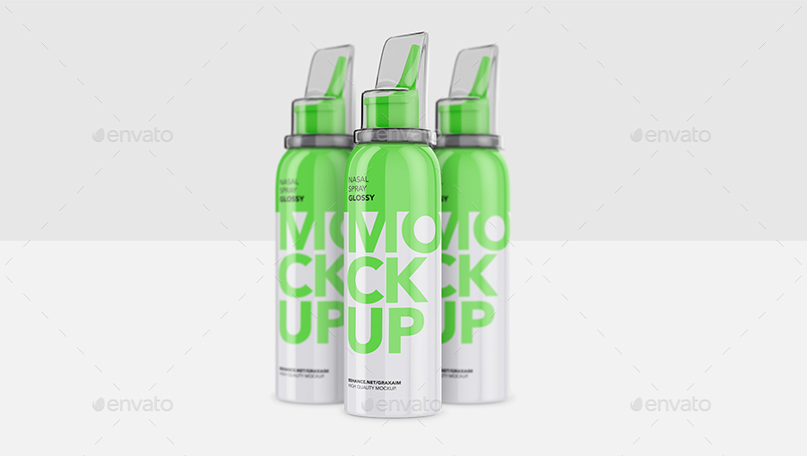 Download Nasal Spray Glossy Bottle - Mockup by Graxaim | GraphicRiver