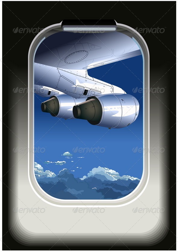 View from Airliner - Travel Conceptual