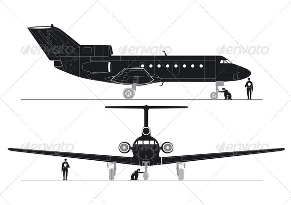 Business Jet Silhouettes - Man-made Objects Objects