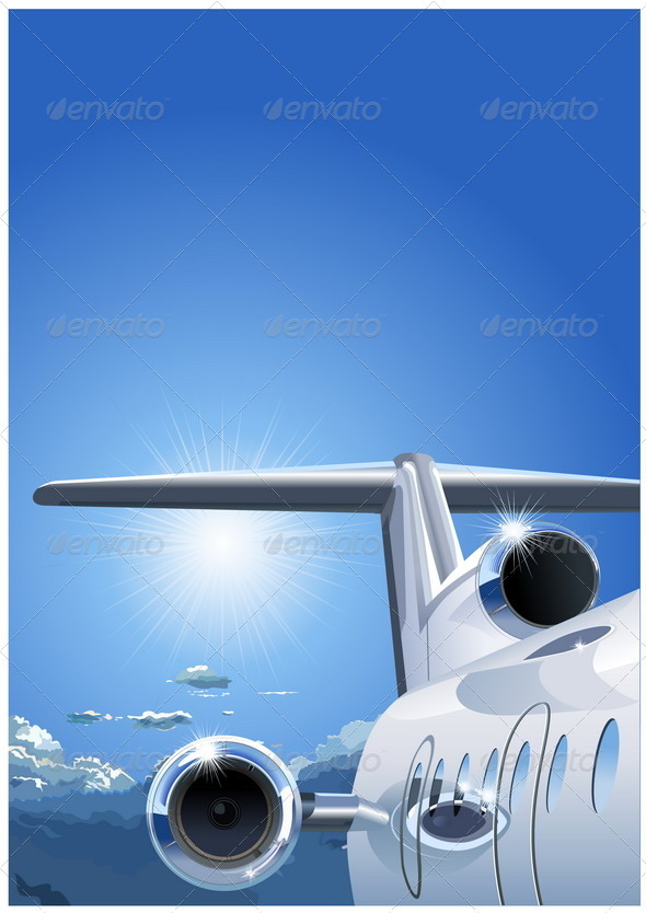 Airplane in the Sky - Travel Conceptual