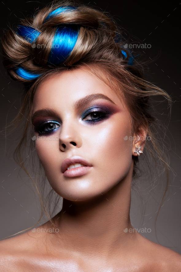 Fashion beauty portrait of a beautiful girl - Stock Photo - Images