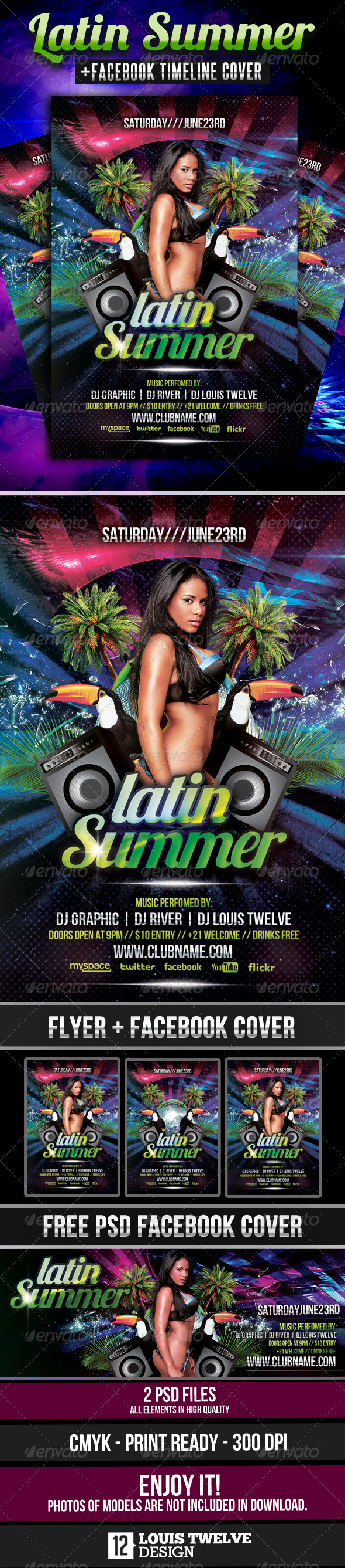 Latin Summer 2 Party Flyer Cover By