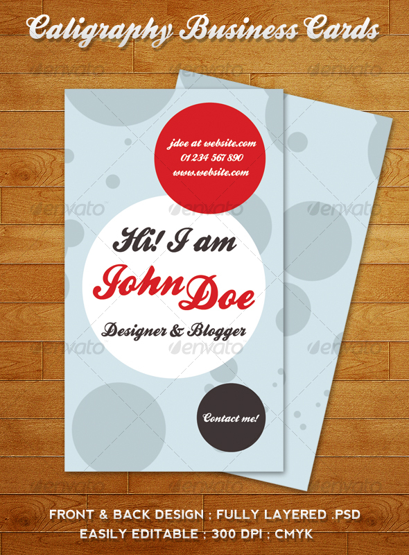 Caligraphy Business Cards - Creative Business Cards