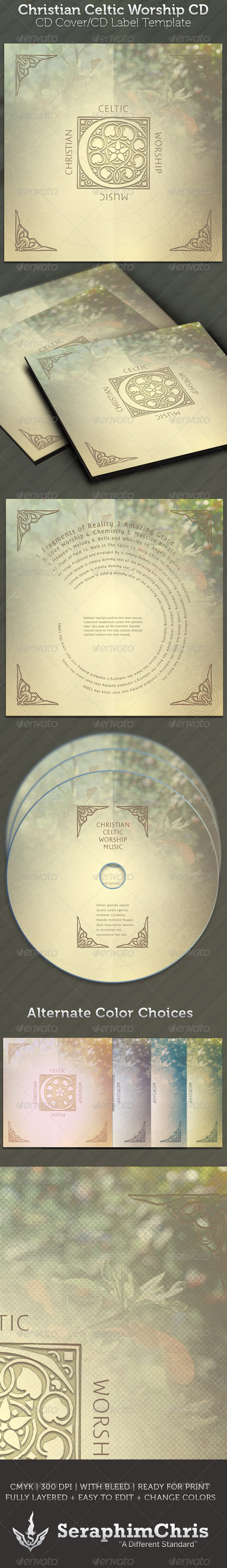 Celtic Christian Worship CD - CD & DVD Artwork Print Templates