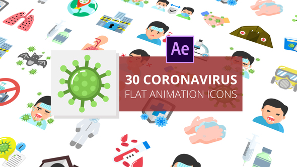 Coronavirus Flat Animation Icons | After Effects