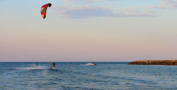 Kite Surfers In The Sea