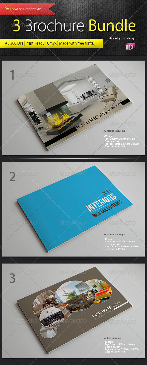 3 Brochure Bundle - Brochures Print Templates