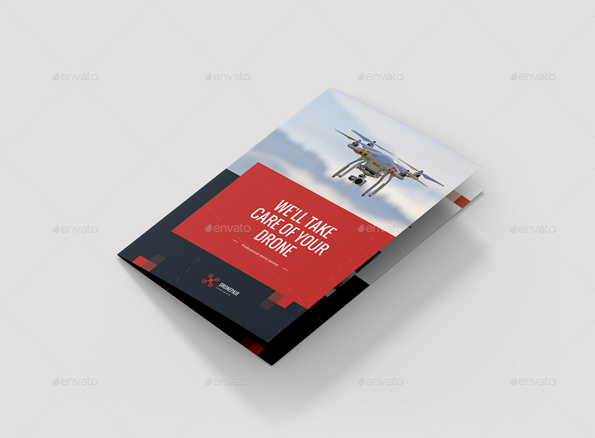 Brochure Drone Service BiFold, Print Templates GraphicRiver