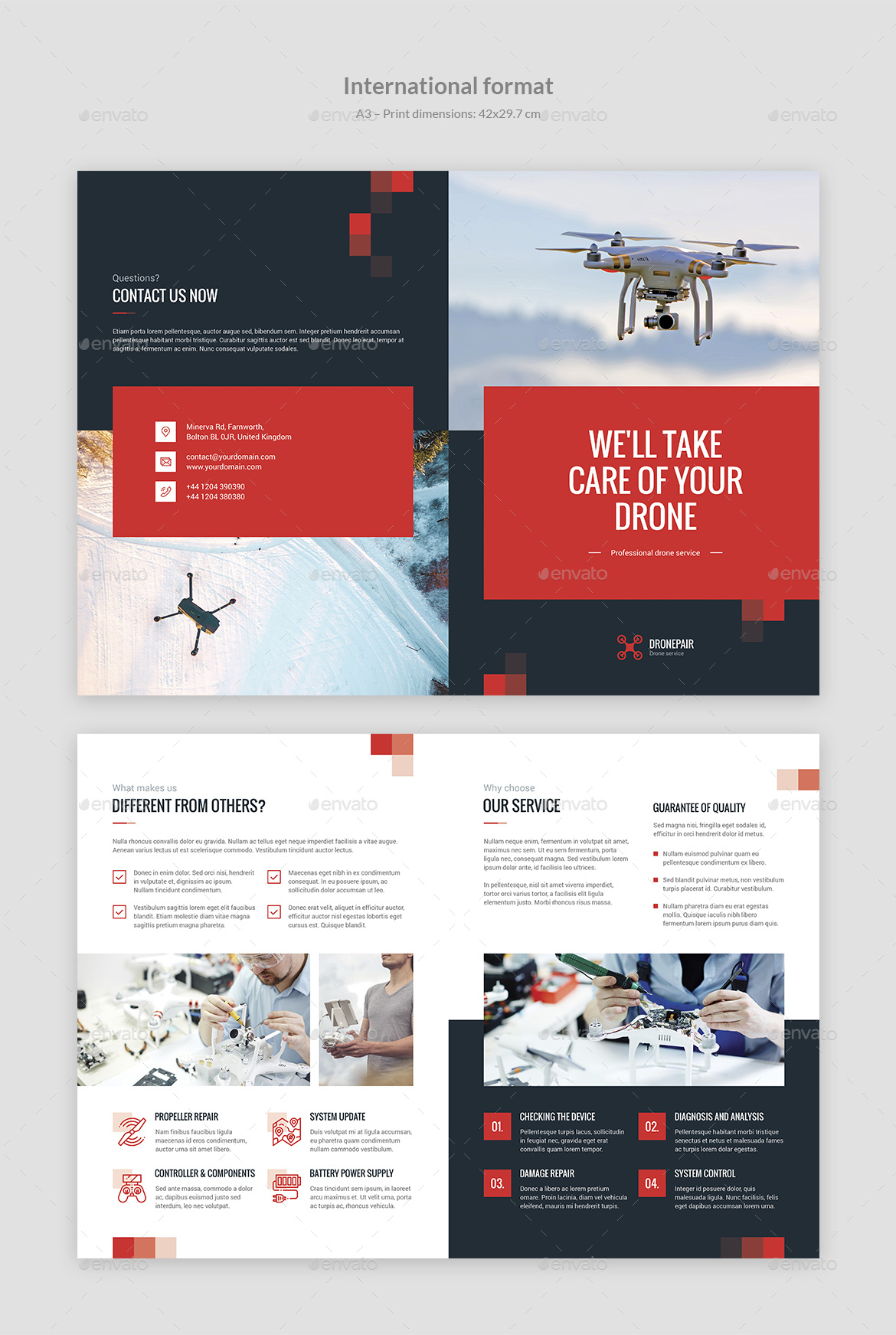 Brochure Drone Service BiFold, Print Templates GraphicRiver