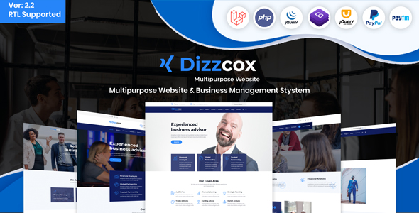 Dizzcox – Multipurpose Website  & Business Management System CMS