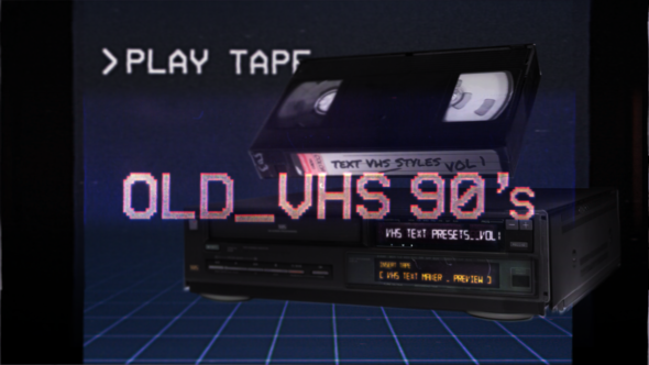 VHS Glitch Titles Presets Video Displays template preview