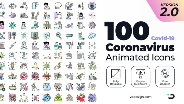 Coronavirus Animated Icons - VideoHive 26317233
