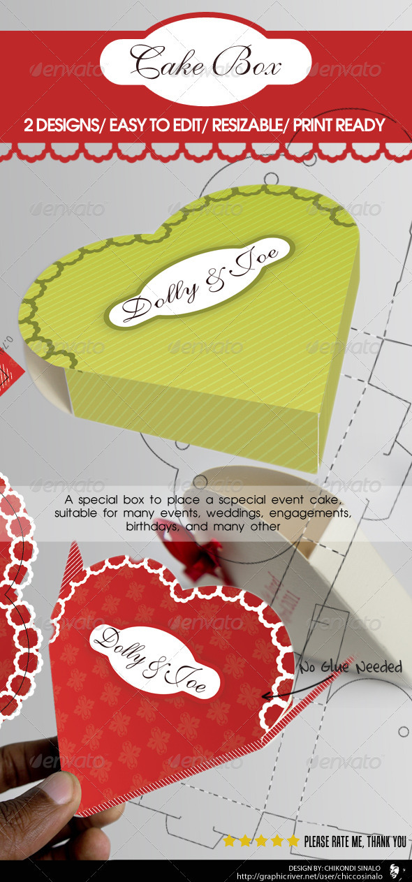 Cake Box Packaging - Packaging Print Templates