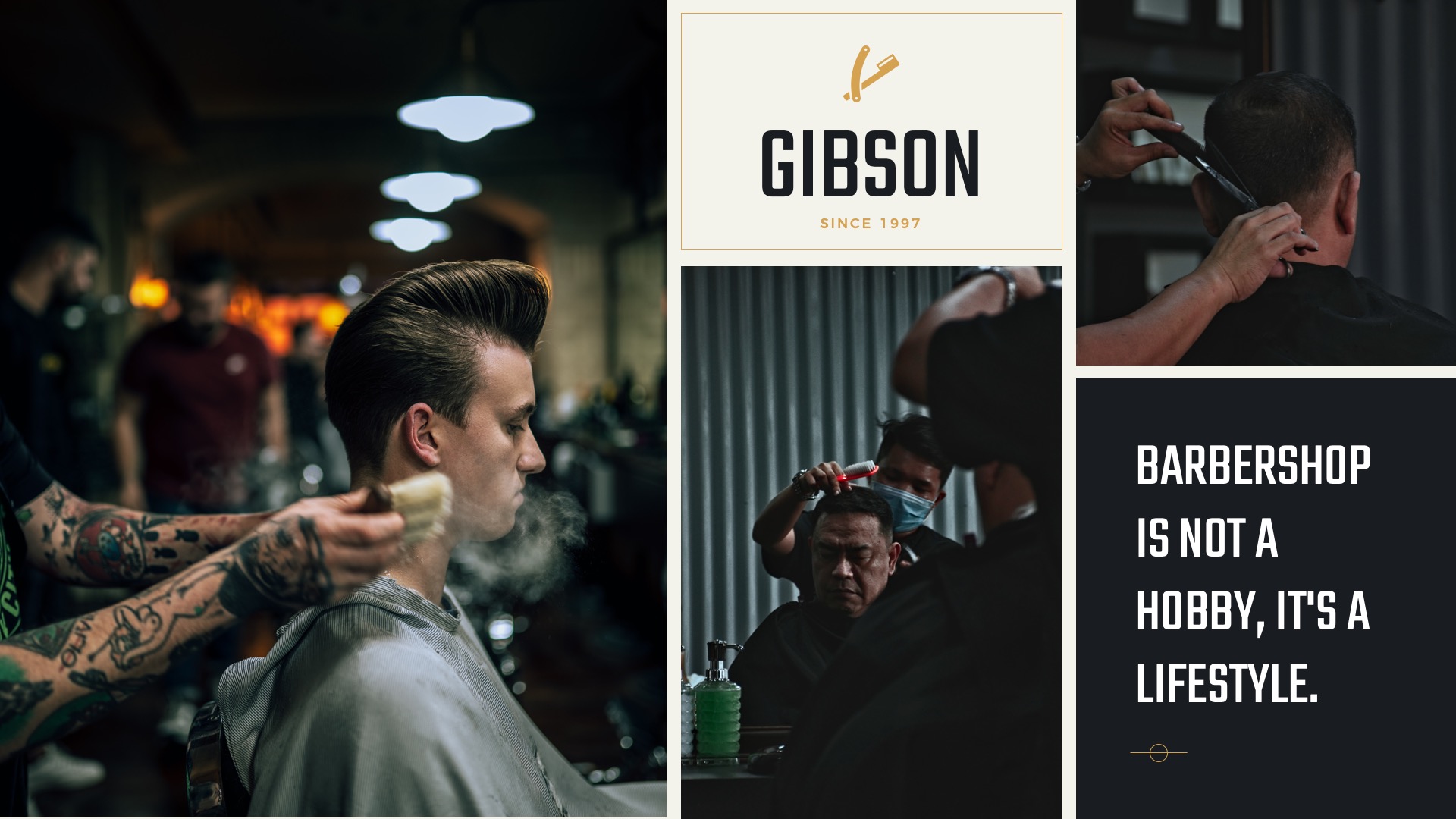 GIBSON & Shaving Powerpoint Template, Presentation Templates