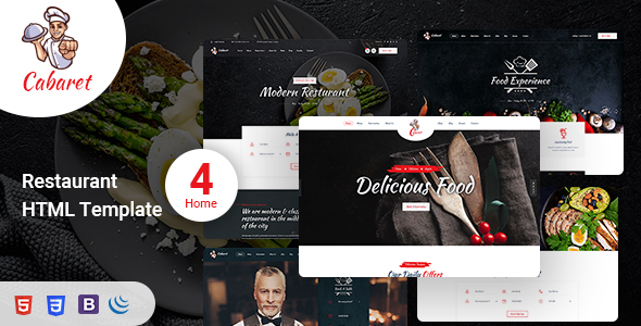 Exceptional Cabaret - Food Restaurant HTML Template