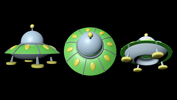 Flying saucer cartoon - 3Docean 26531011