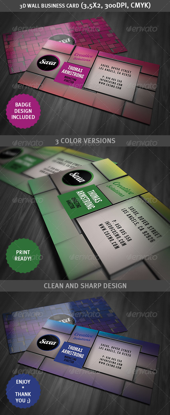 3D Wall Business Card - Creative Business Cards