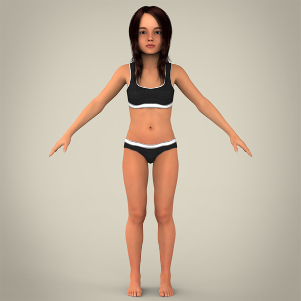 Realistic Child Girl - 3Docean 26542285