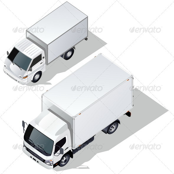 Delivery Truck Isometric Set - Man-made Objects Objects