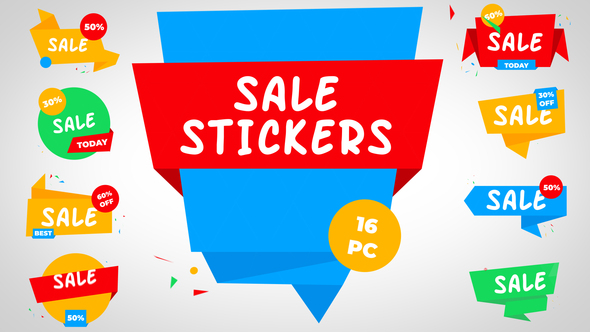 Abstract Sale Stickers - VideoHive 26543877