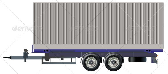 Container Trailer - Man-made Objects Objects