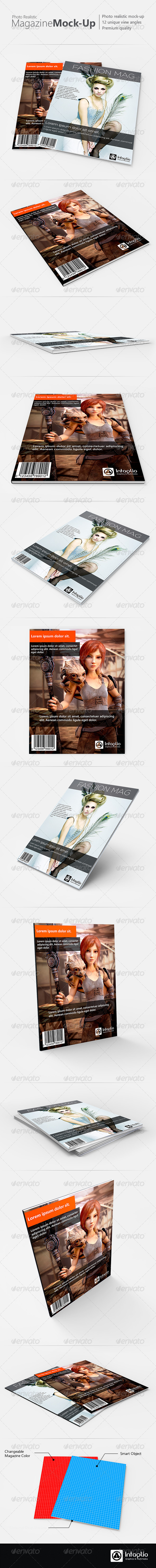 Photo-realistic Magazine Mock-Up - Magazines Print