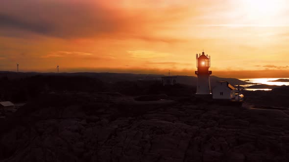 Coastal Lighthouse. Lindesnes Lighthouse Is a Coastal Lighthouse at the Southernmost Tip of Norway alt