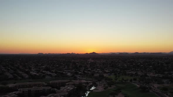 Parallaxing Aerial Of A Desert Sunset