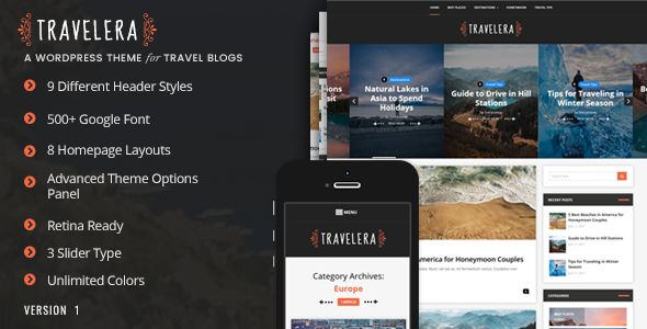 Travelera - WordPress - ThemeForest 20364523