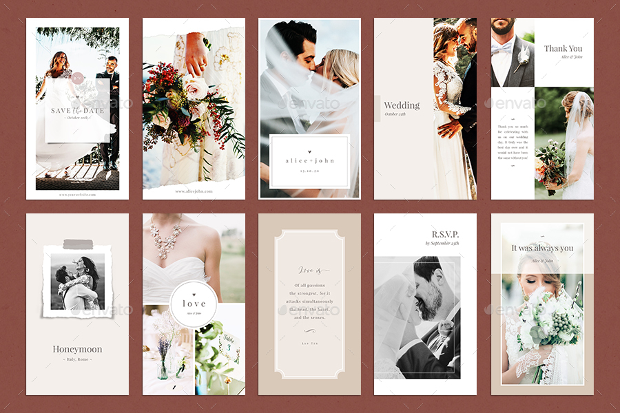 20 Wedding Instagram Stories, Web Elements | GraphicRiver