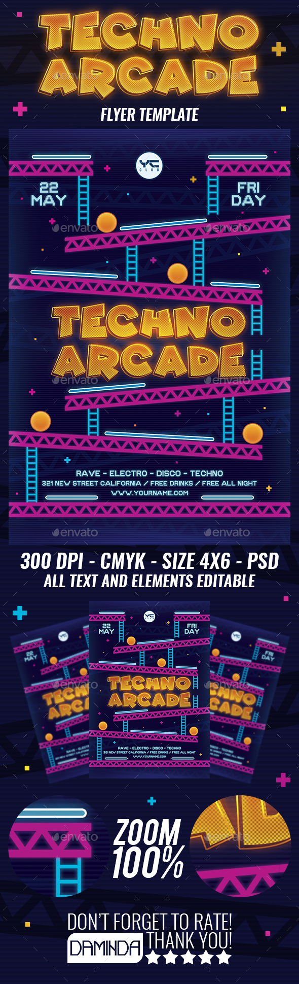 Techno Arcade New 5 Flyer Template