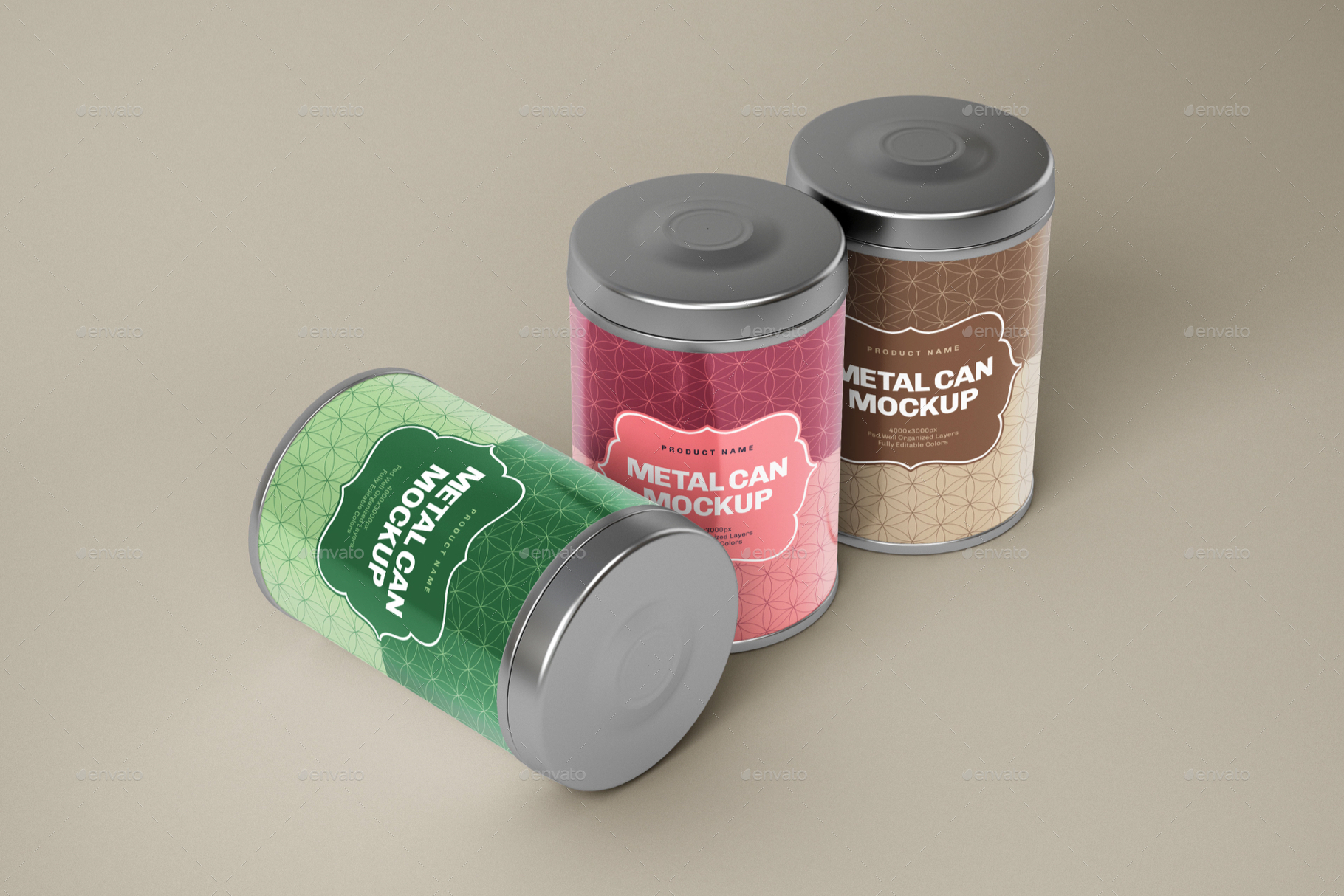 Download Glossy Round Tin Can Box Mockup Set By Deeplabstudio Graphicriver