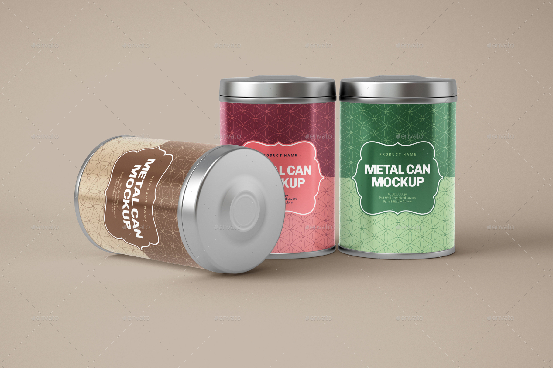 Glossy Round Tin Can Box Mockup Set By Deeplabstudio Graphicriver