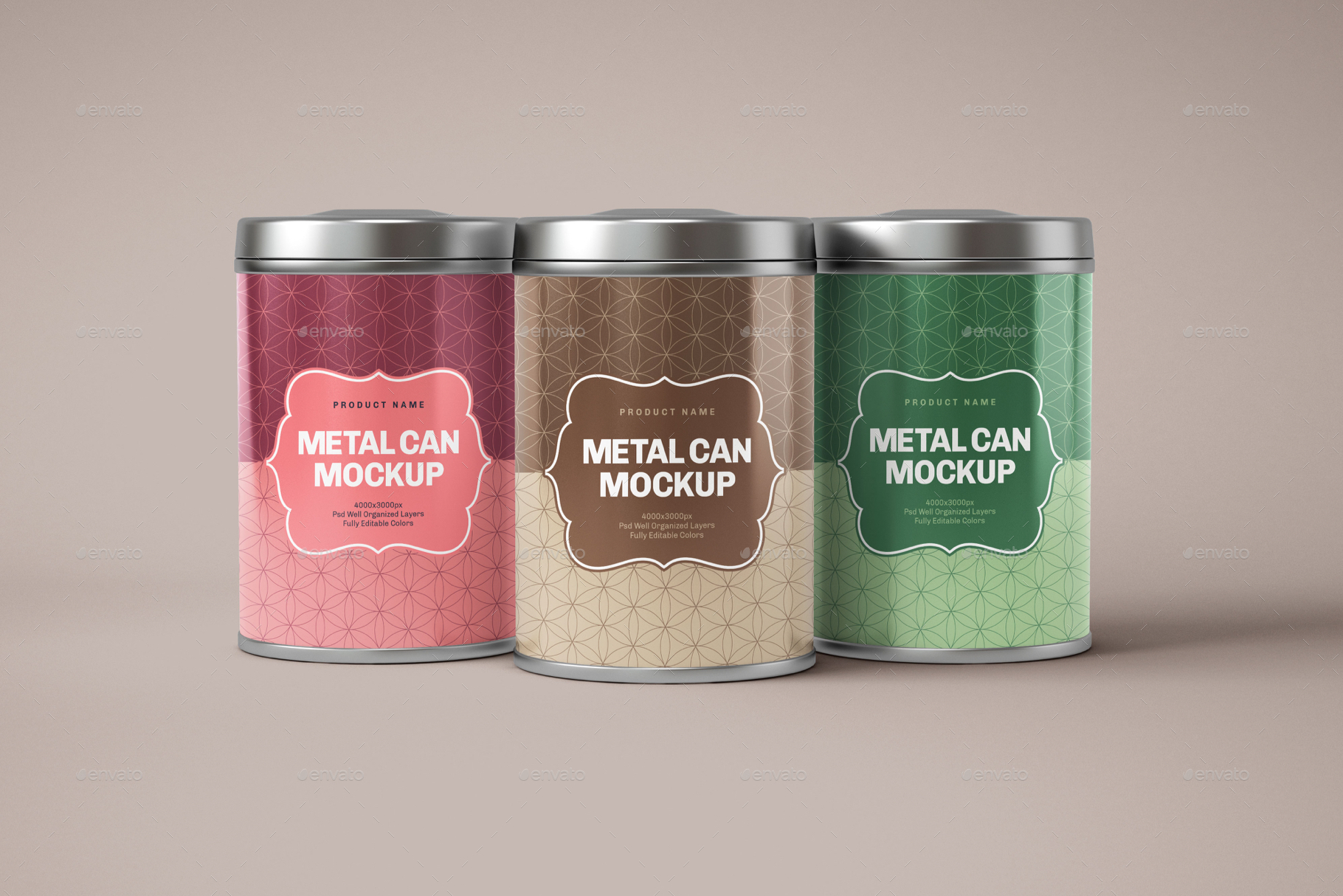 Download Glossy Round Tin Can Box Mockup Set by deeplabstudio | GraphicRiver