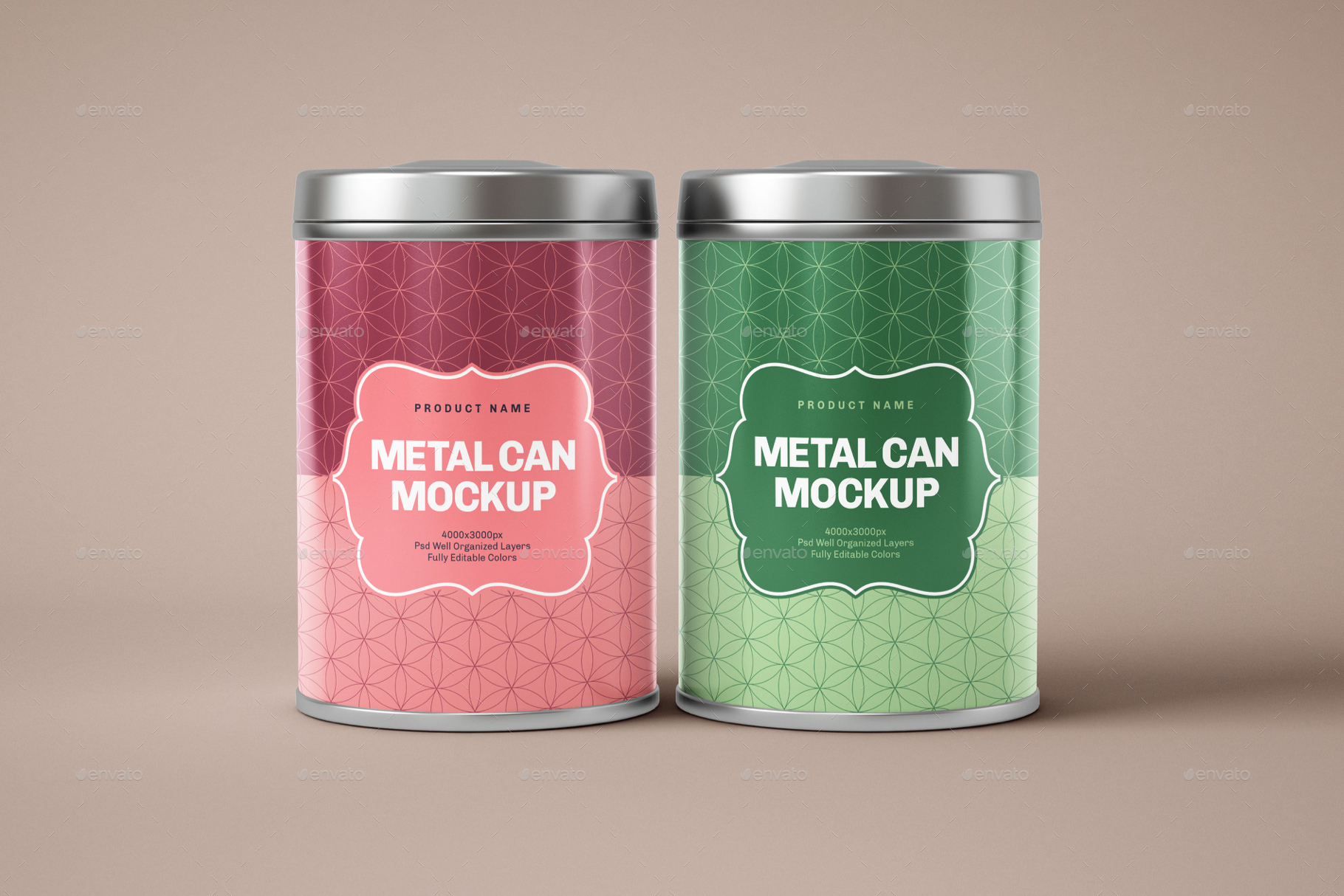 Download Glossy Round Tin Can Box Mockup Set By Deeplabstudio Graphicriver