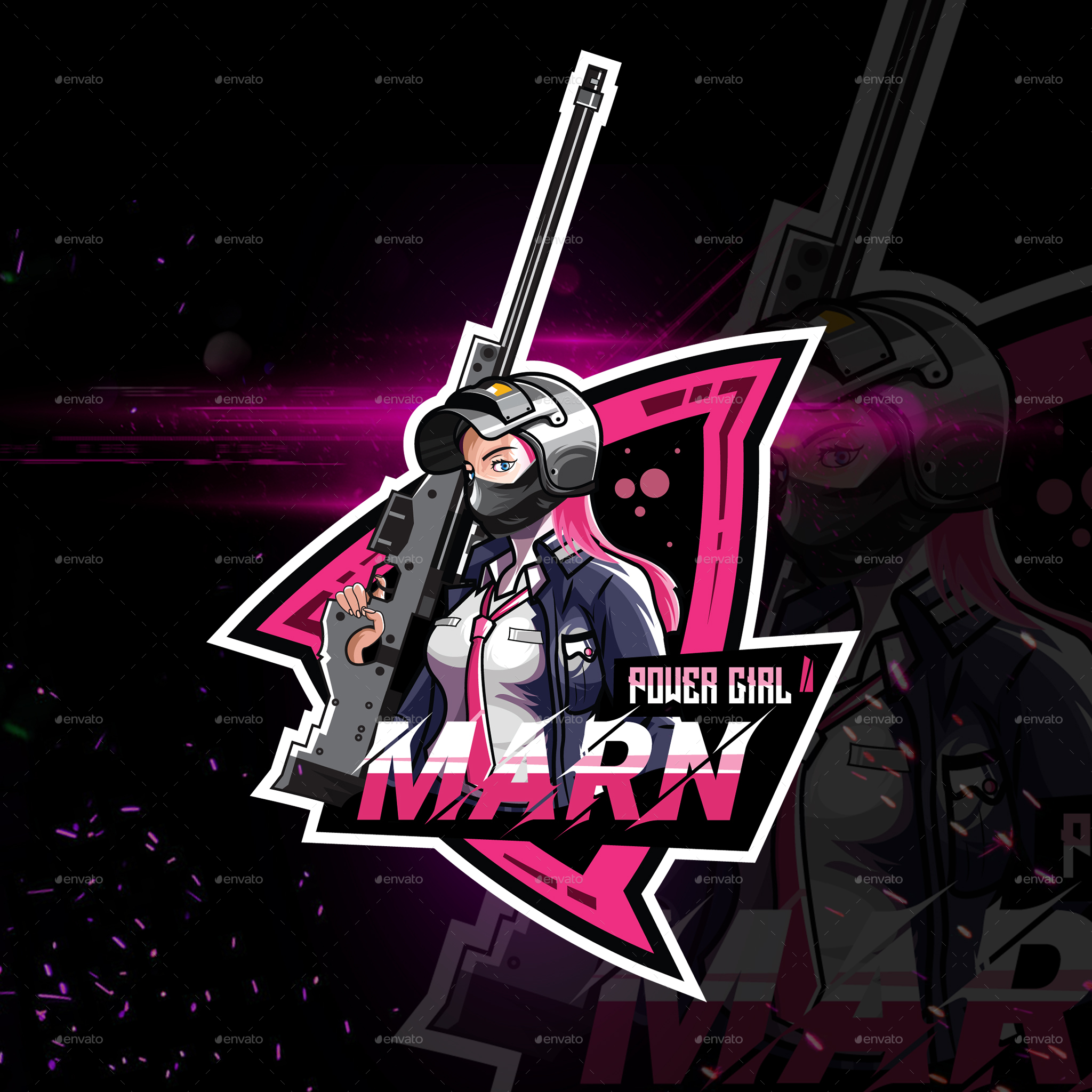 Girl Sniper Logo For Gaming By Modaldesain Graphicriver