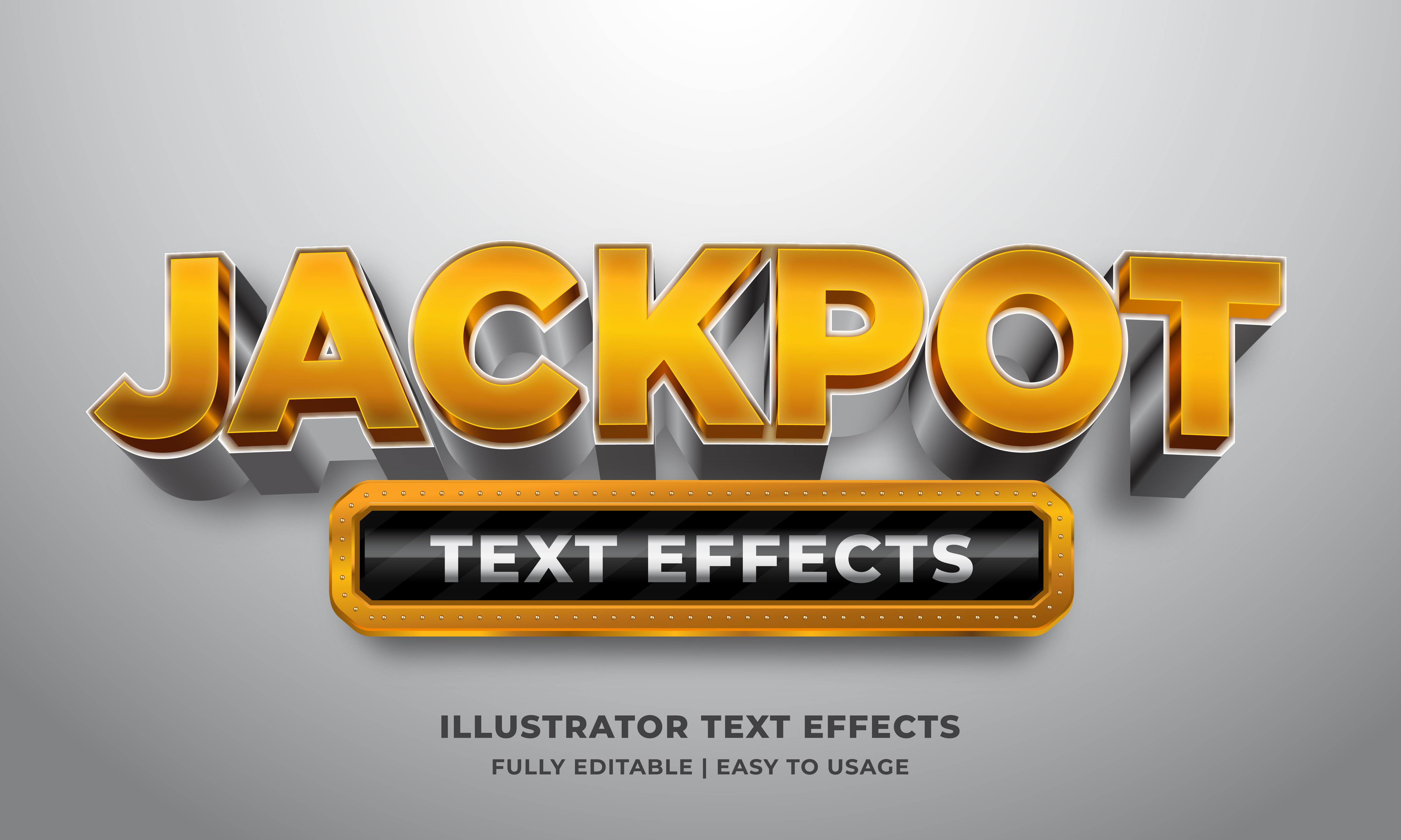 Gold Silver Jackpot 3d Text Effect For Illustrator By Syifa5610 Graphicriver