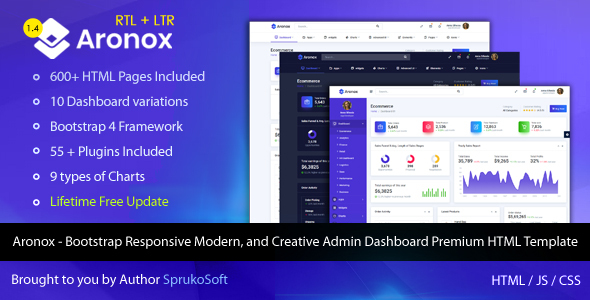 Aronox - Bootstrap Responsive Modern, and Creative Admin Dashboard Premium HTML Template