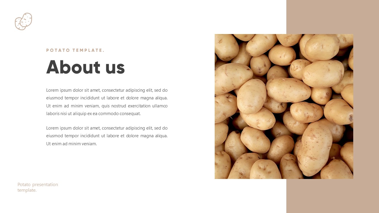 Potato Grocery & Organic Food Powerpoint Template, Presentation Templates
