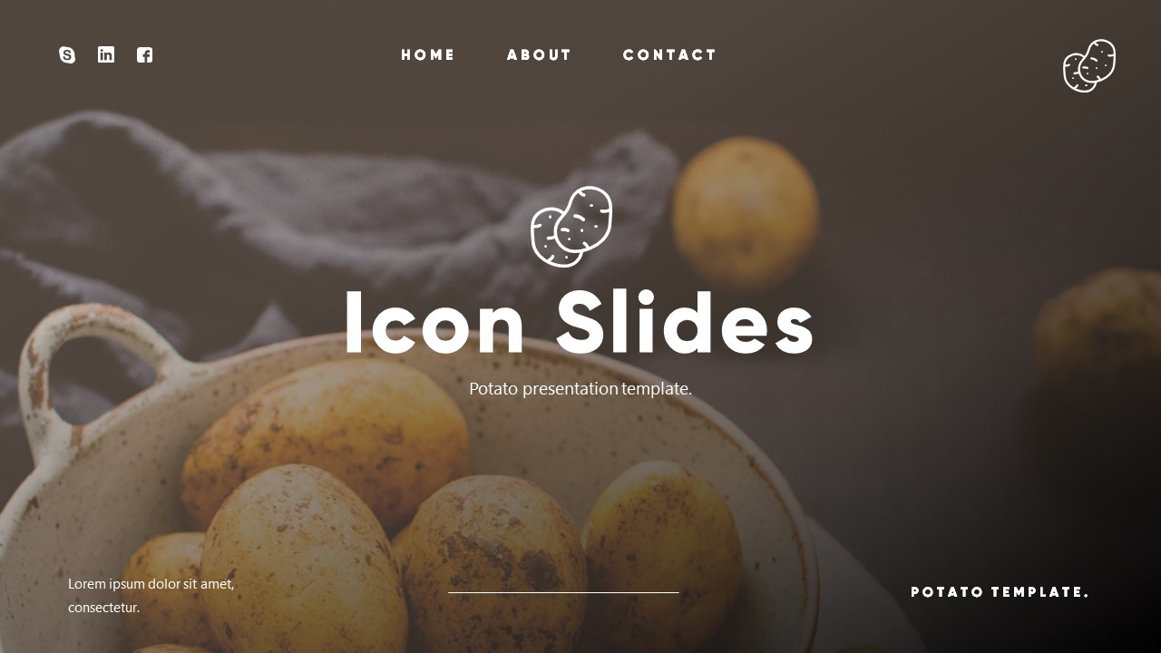 Potato Grocery & Organic Food Powerpoint Template, Presentation Templates