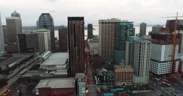 Aerial Seattle Downtown View Skyscrapers alt