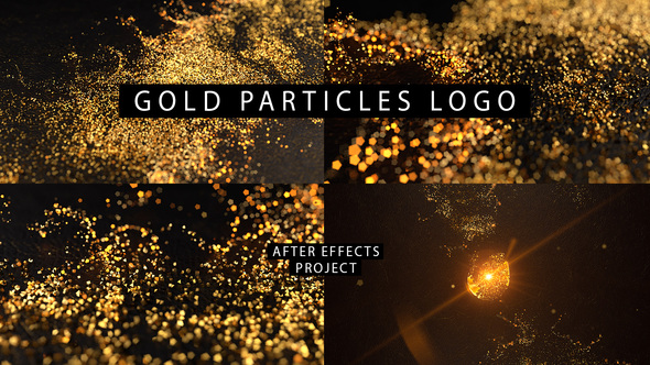Gold Particles Logo - VideoHive 26580796